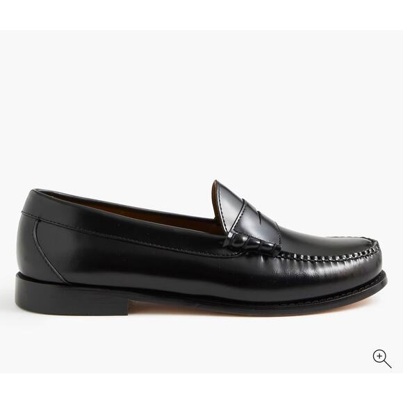 J. Crew Men\'s Penny Loafers Shoes Comfort Leather Round-Toe Black Size 10 NWOB main image 5